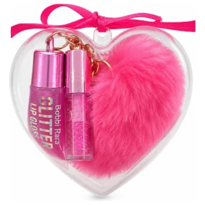 Gloss Labial Glitter Coração Chaveiro Pompom Bobbi Rara